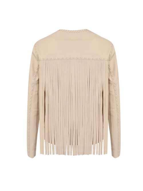 Giacca in pelle con frange BLUGIRL | RA6028 P035630907